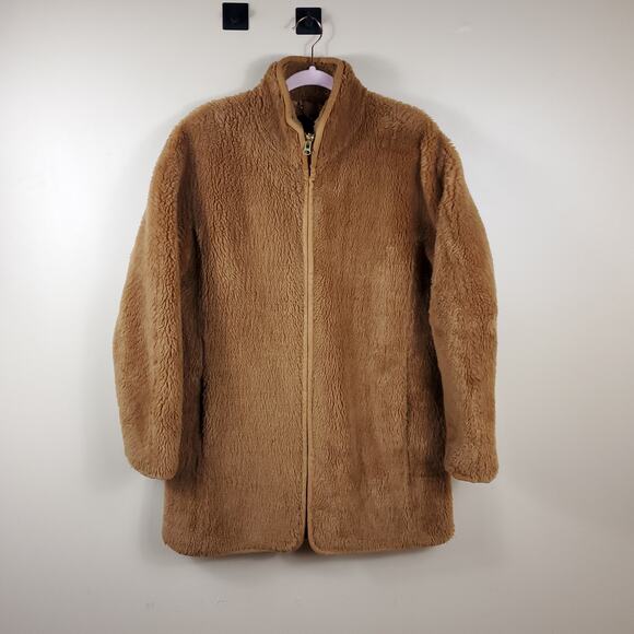 J. Crew Zip-up plush fleece coat in Camel Size S - Picture 1 of 12